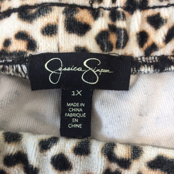 Jessica Simpson High Rise Brown Snow Washed Floral Pull on Cropped Sweatpants 1X - Picture 11 of 14